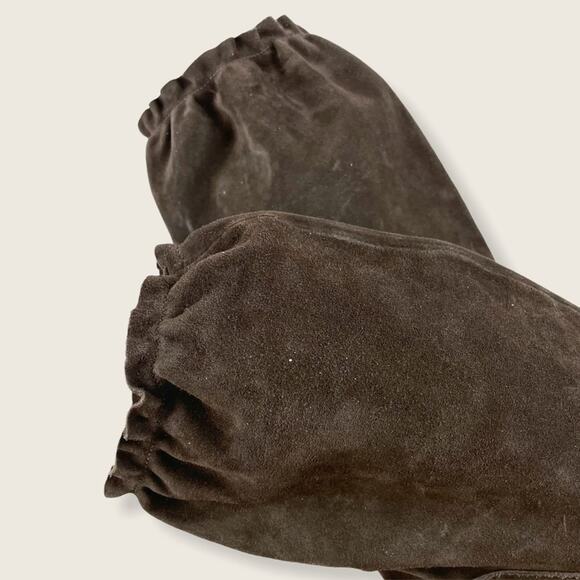 Michael Kors Brown Suede Cinch Elastic Calf Almond Toe Heeled Boots 8.5 - Picture 5 of 7